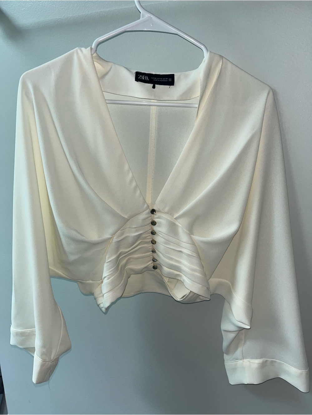 Zara Pleated Rustic Cropped Top